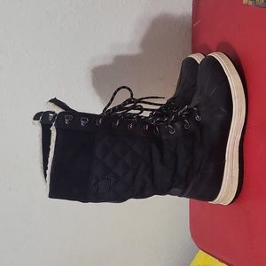Aldo (8) Black knee high snow boots.
